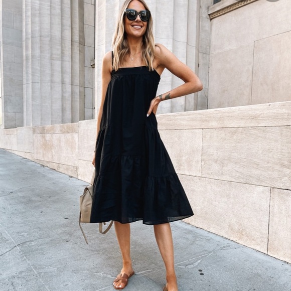 New Jenni Kayne cotton linen black summer sun dress XXL - Picture 3 of 7